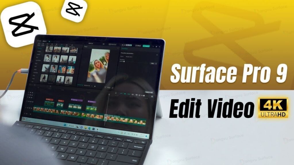 trai nghiem dung video 4k tren capcut pc voi surface pro 9 16